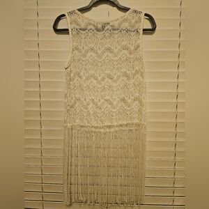 Cream Lace Fringe TOP